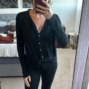 Button front cozy shirt